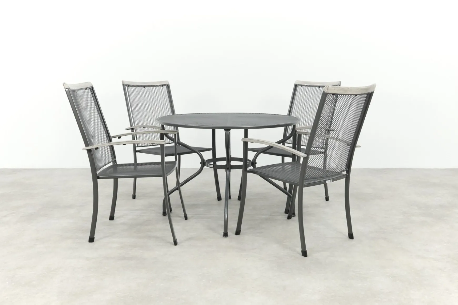 Royal Garden Balero ronde stapelbare tuinset strekmetaal Ø105 cm.