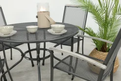 Royal Garden Balero ronde stapelbare tuinset strekmetaal Ø105 cm.