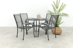 Royal Garden Balero ronde stapelbare tuinset strekmetaal Ø105 cm.