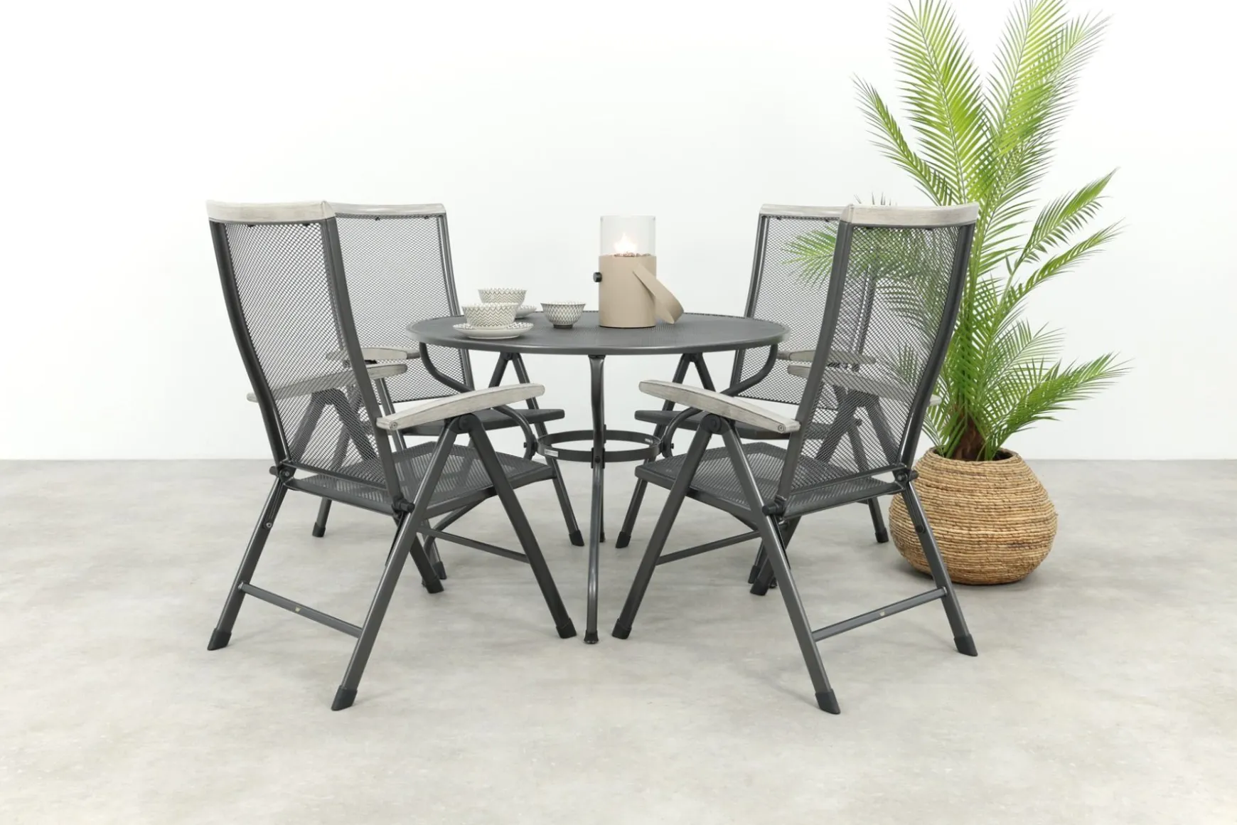 Royal Garden Balero ronde verstelbare tuinset strekmetaal Ø105 cm.