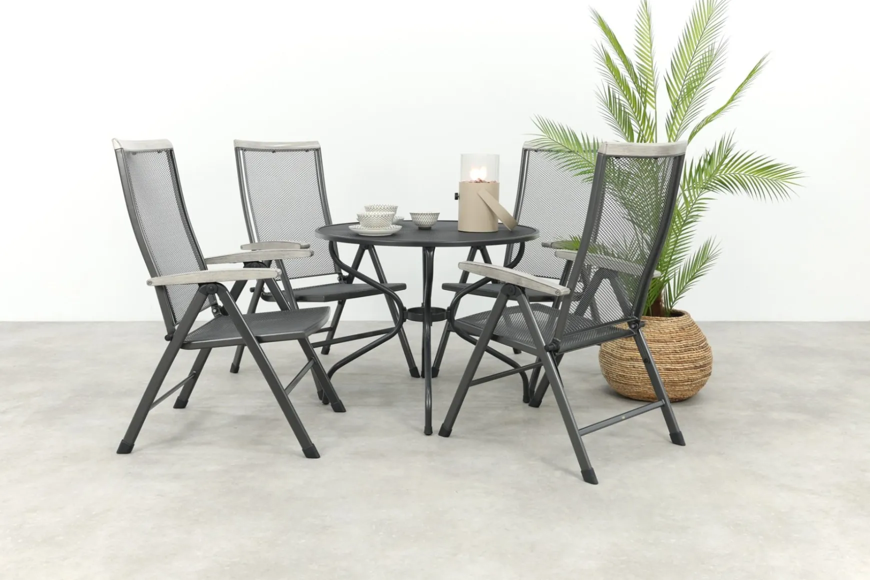 Royal Garden Balero ronde verstelbare tuinset strekmetaal Ø90 cm.