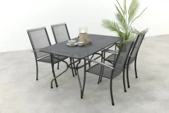Royal Garden Balero stapelbare tuinset strekmetaal 160x90 cm.