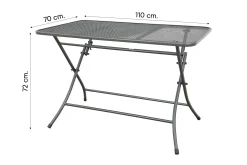 Royal Garden Café strekmetaal klaptafel 110x70 cm. - Antraciet