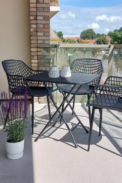 Royal Garden Café strekmetaal klaptafel 60x60 cm. - Antraciet