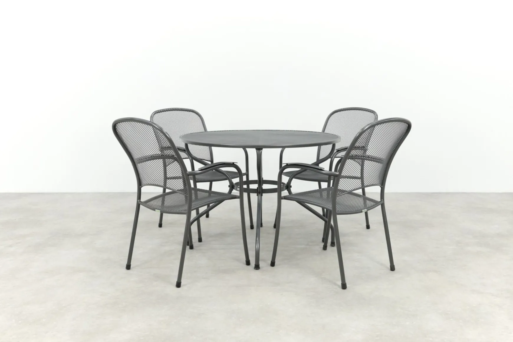 Royal Garden Carlo ronde stapelbare tuinset strekmetaal Ø105 cm.