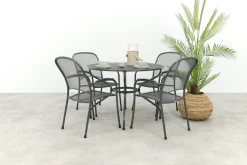 Royal Garden Carlo ronde stapelbare tuinset strekmetaal Ø105 cm.