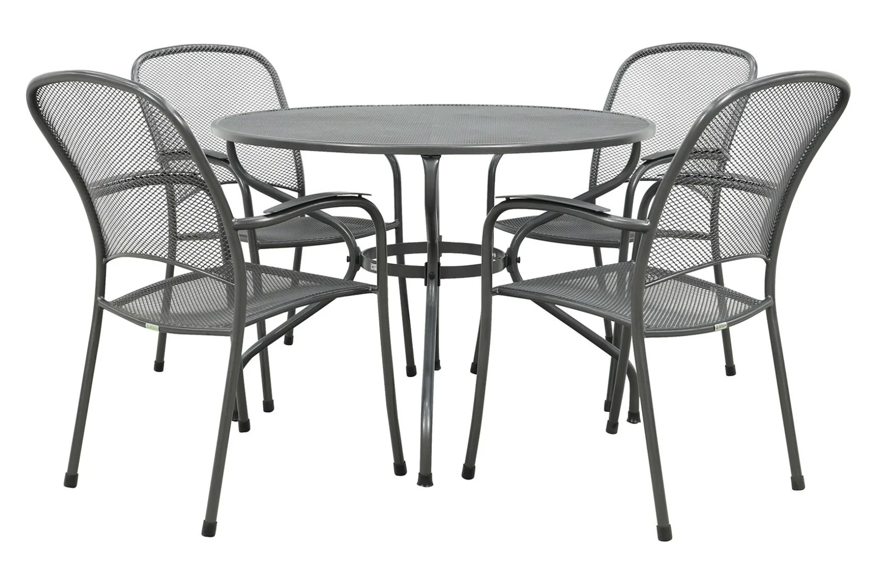 Royal Garden Carlo ronde stapelbare tuinset strekmetaal Ø105 cm.