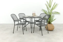 Royal Garden Carlo ronde stapelbare tuinset strekmetaal Ø105 cm.