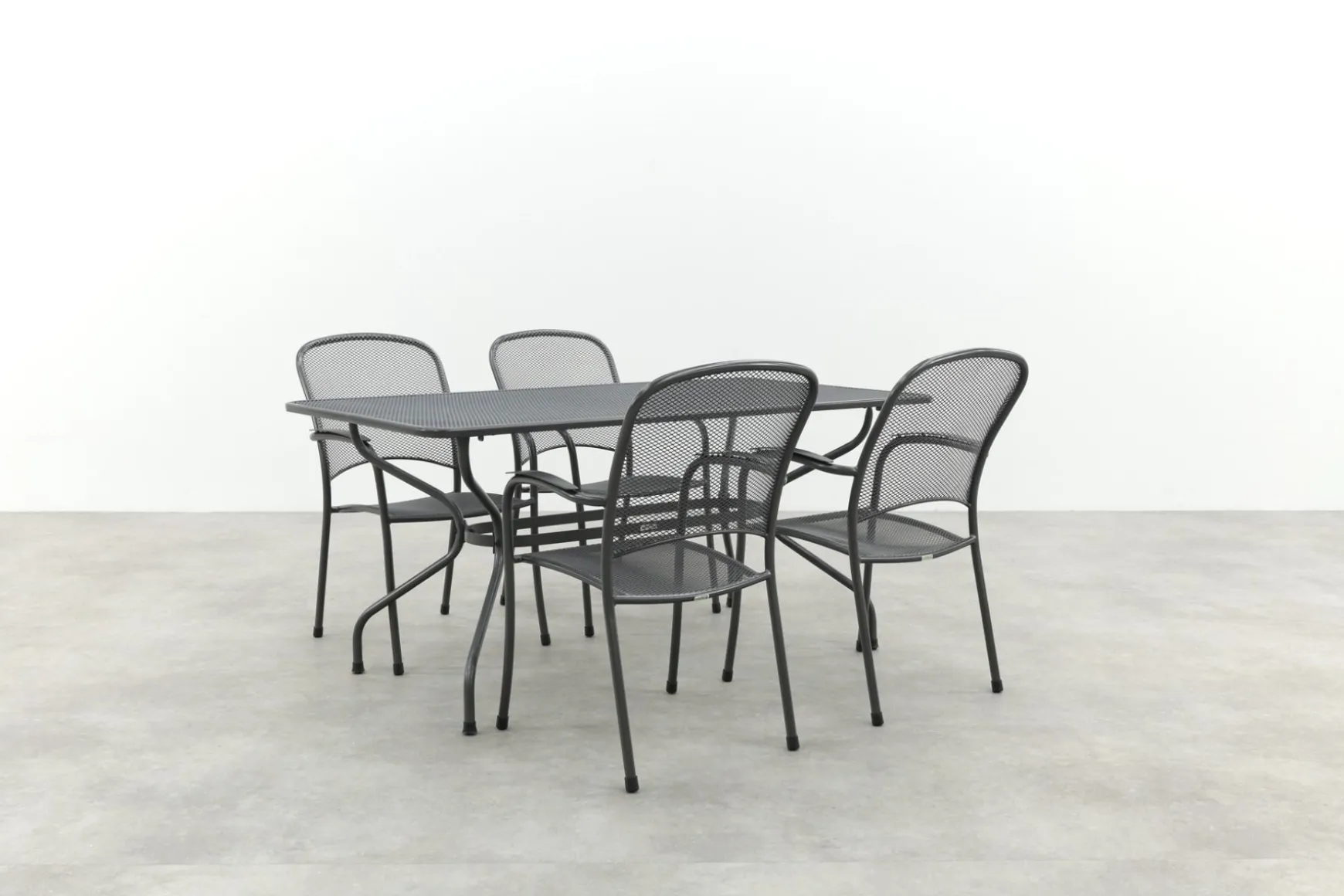 Royal Garden Carlo stapelbare tuinset strekmetaal 160x90 cm.