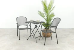 Royal Garden Carlo stapelbare balkonset 3-delig strekmetaal 60x60 cm.