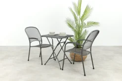 Royal Garden Carlo stapelbare balkonset 3-delig strekmetaal 60x60 cm.