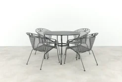 Royal Garden Elegance ronde stapelbare tuinset strekmetaal Ø105 cm.