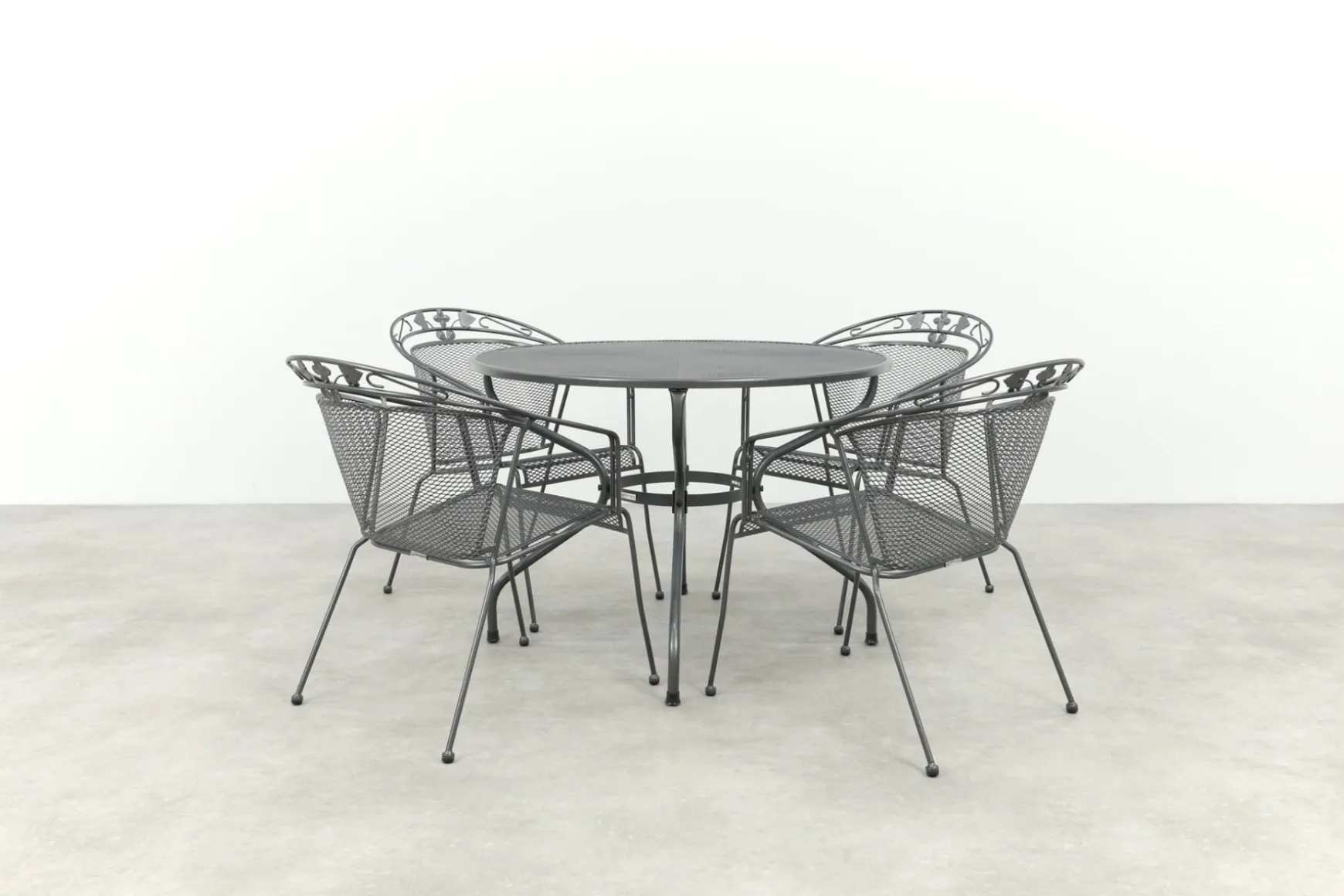 Royal Garden Elegance ronde stapelbare tuinset strekmetaal Ø105 cm.