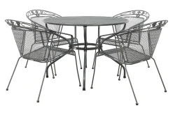 Royal Garden Elegance ronde stapelbare tuinset strekmetaal Ø105 cm.