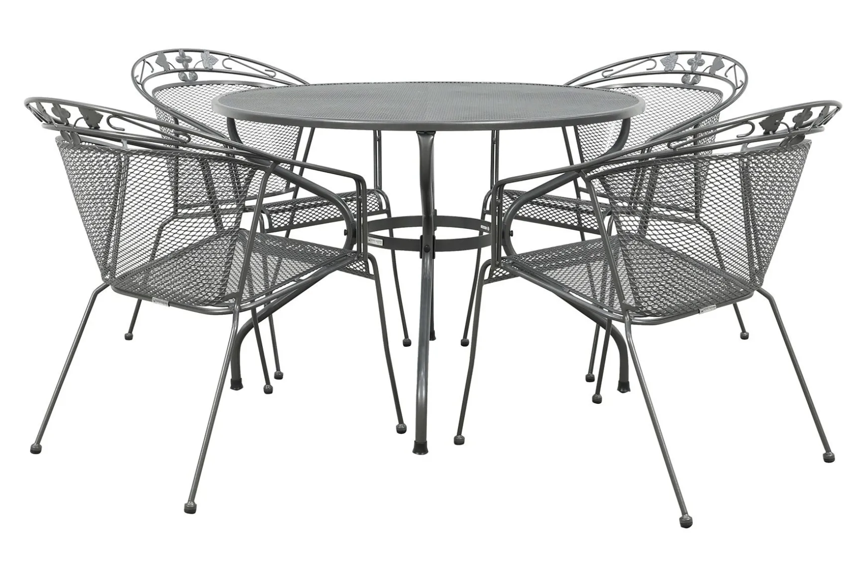 Royal Garden Elegance ronde stapelbare tuinset strekmetaal Ø105 cm.