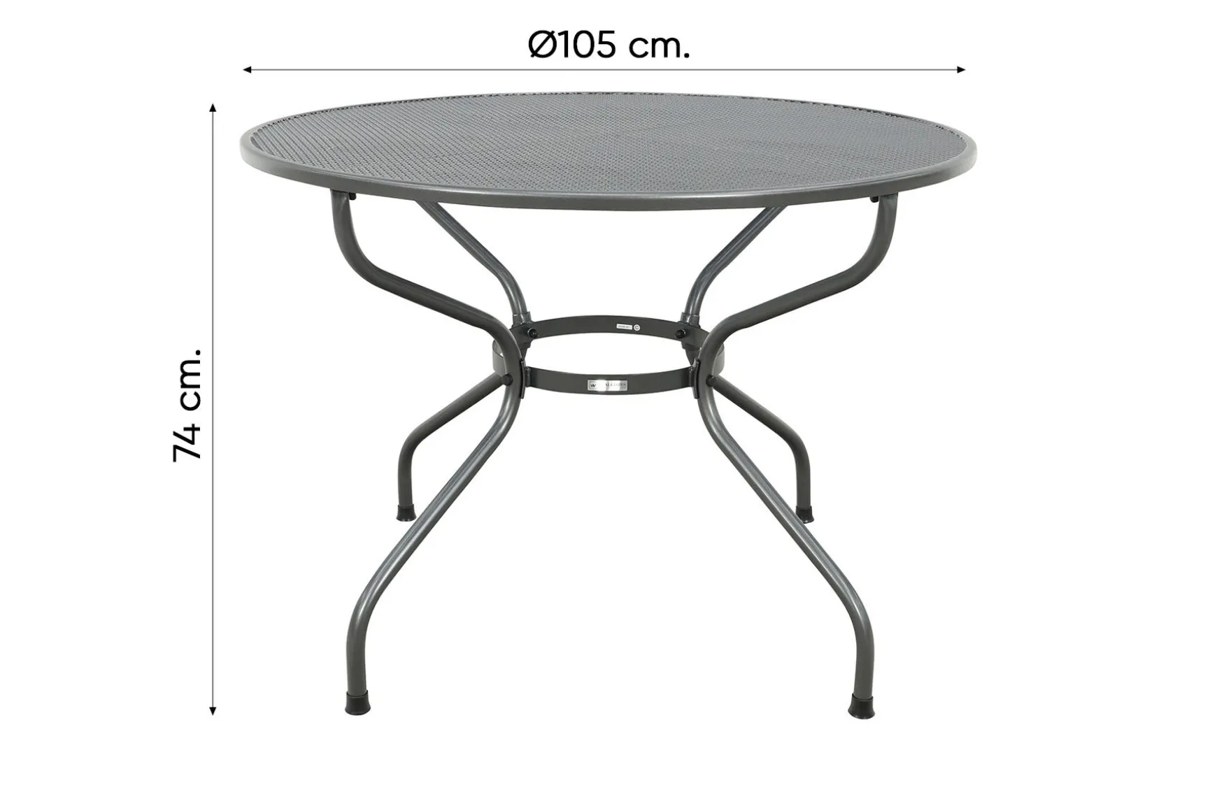 Royal Garden Elegance ronde stapelbare tuinset strekmetaal Ø105 cm.