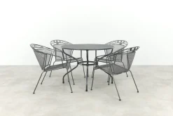 Royal Garden Elegance ronde stapelbare tuinset strekmetaal Ø105 cm.