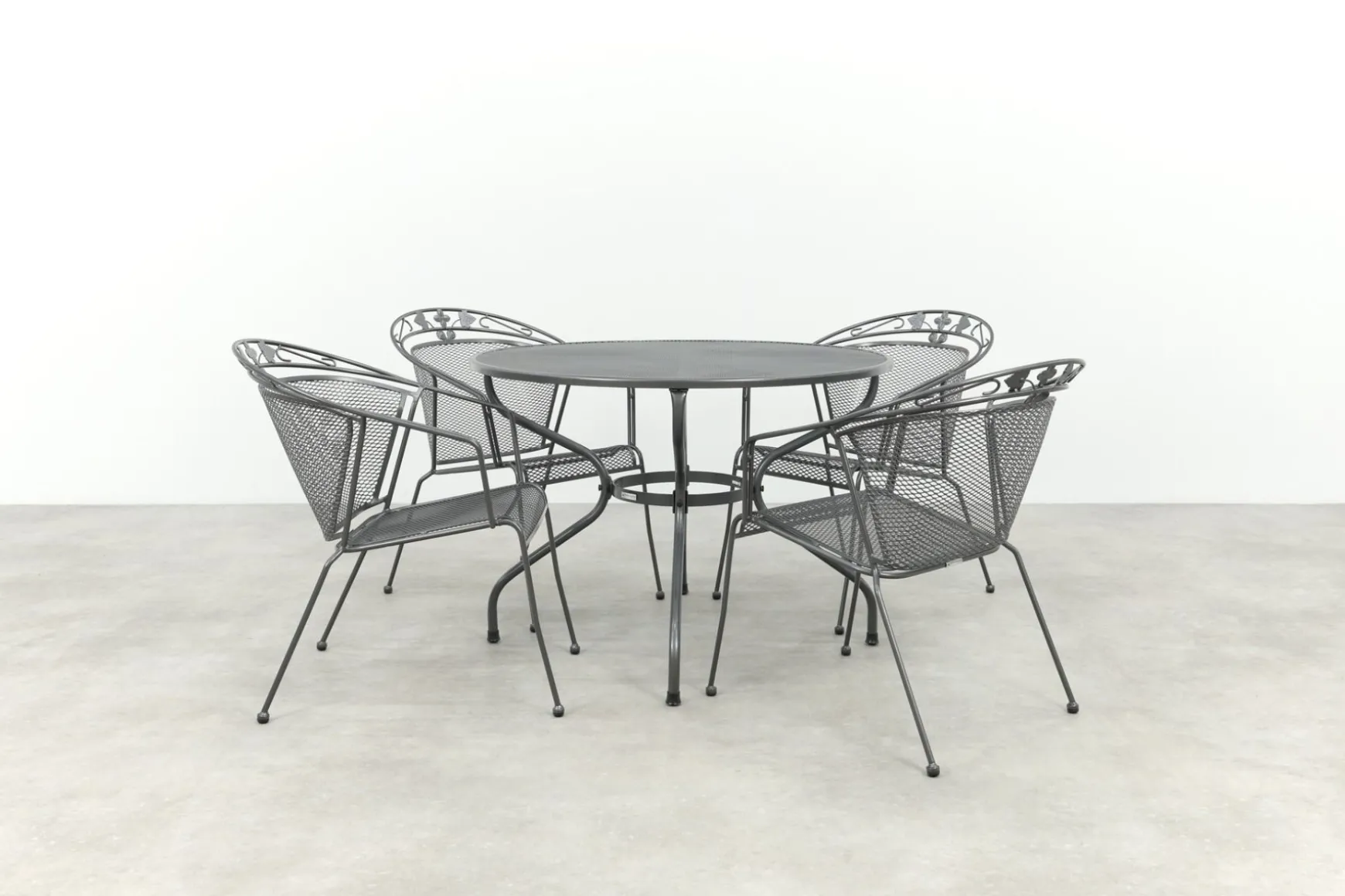 Royal Garden Elegance ronde stapelbare tuinset strekmetaal Ø105 cm.