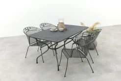 Royal Garden Elegance stapelbare tuinset strekmetaal 160x90 cm.