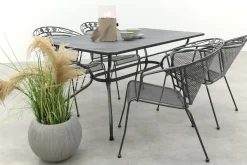 Royal Garden Elegance stapelbare tuinset strekmetaal 160x90 cm.