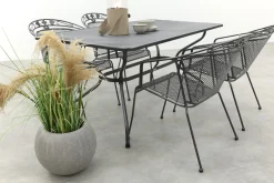 Royal Garden Elegance stapelbare tuinset strekmetaal 160x90 cm.