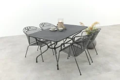 Royal Garden Elegance stapelbare tuinset strekmetaal 160x90 cm.
