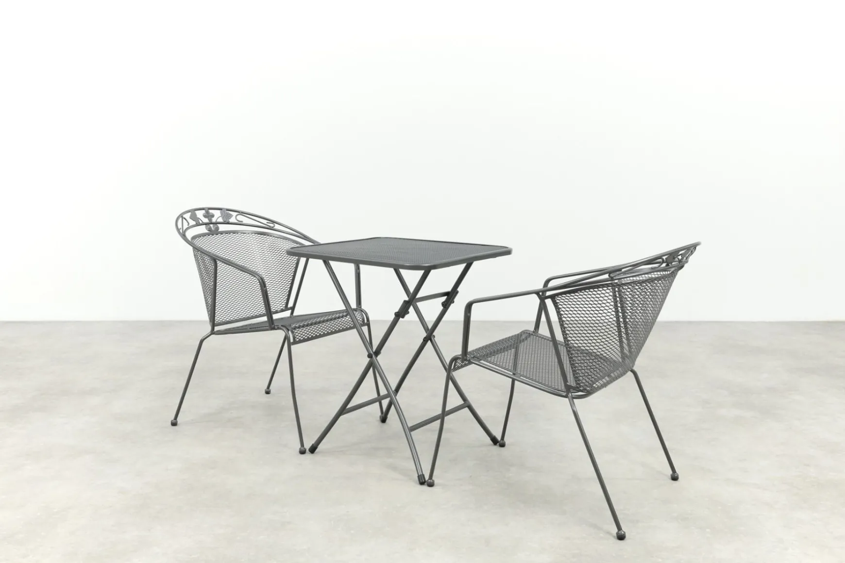 Royal Garden Elegance stapelbare balkonset 3-delig strekmetaal 60x60 cm.