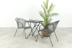Royal Garden Elegance stapelbare balkonset 3-delig strekmetaal 60x60 cm.