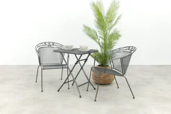Royal Garden Elegance stapelbare balkonset 3-delig strekmetaal 60x60 cm.