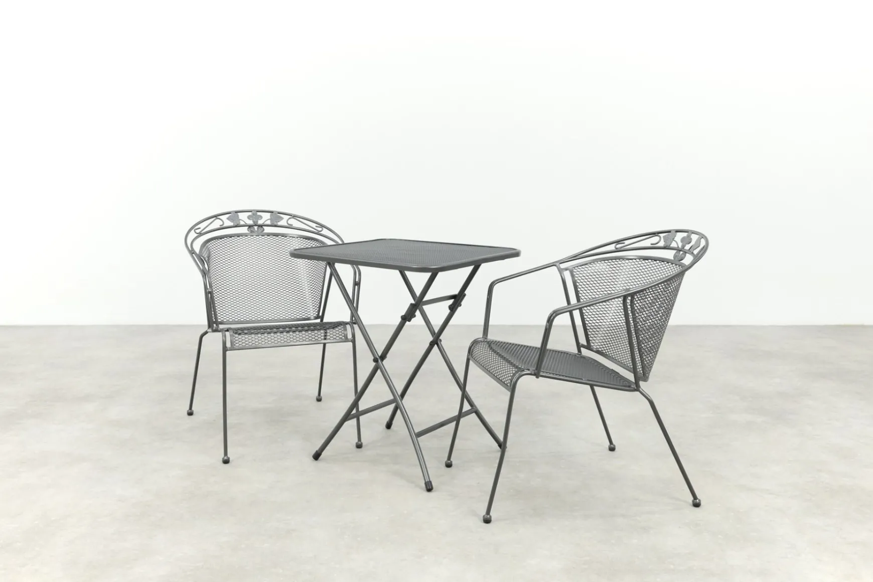 Royal Garden Elegance stapelbare balkonset 3-delig strekmetaal 60x60 cm.
