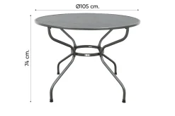 Royal Garden strekmetaal tuintafel rond - Ø105 cm. - Antraciet