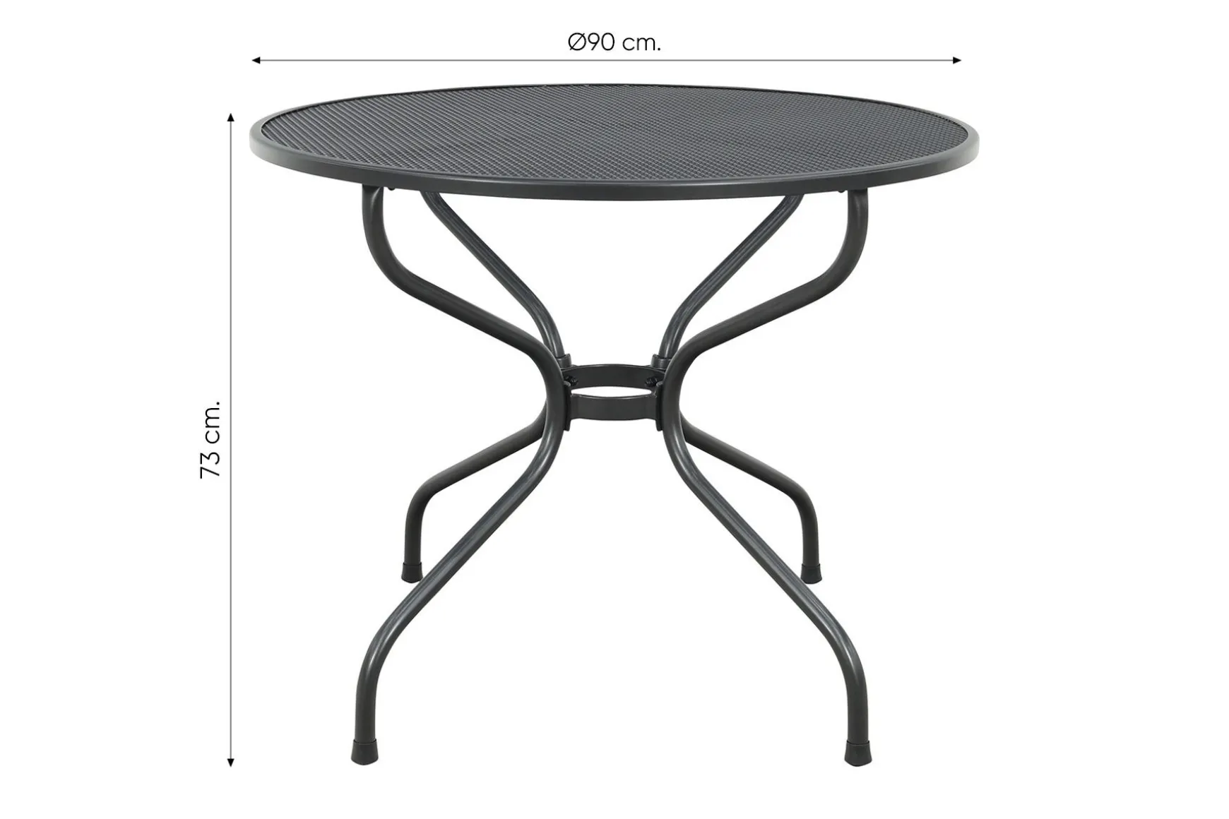 Royal Garden strekmetaal tuintafel rond - Ø90 cm. - Antraciet