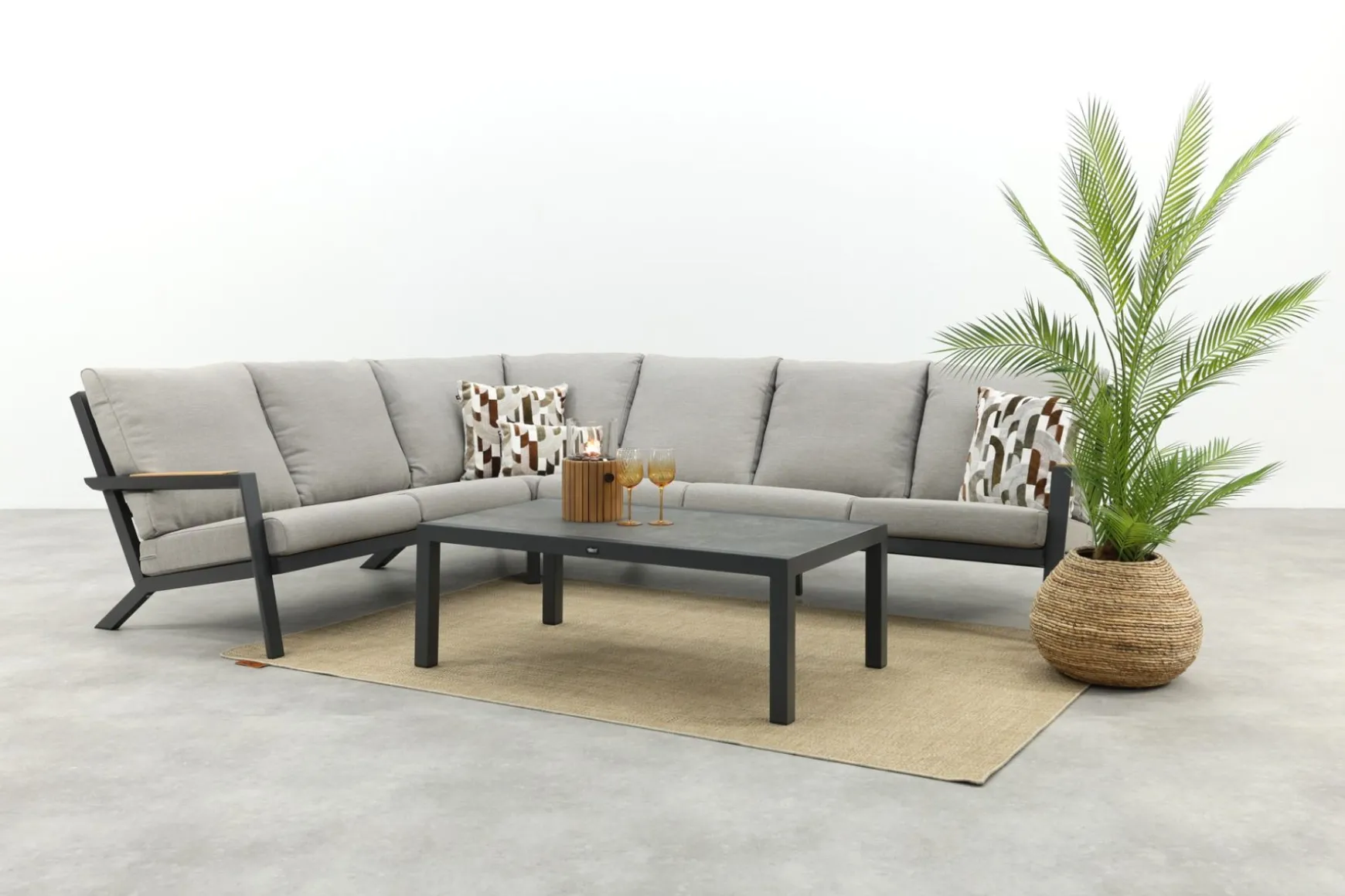 Santos/Atlanta aluminium loungeset - Antraciet