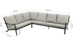 Santos/Mindo loungeset - Antraciet/Teak