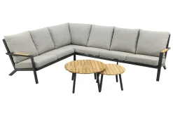 Santos/Mindo loungeset - Antraciet/Teak