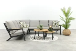 Santos/Mindo loungeset - Antraciet/Teak