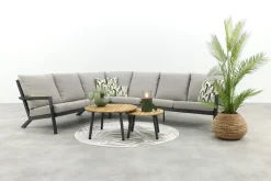 Santos/Mindo loungeset - Antraciet/Teak