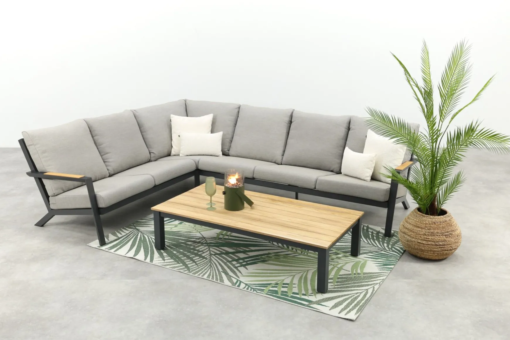Santos/Mindo 150x75 cm. loungeset - Antraciet/Teak