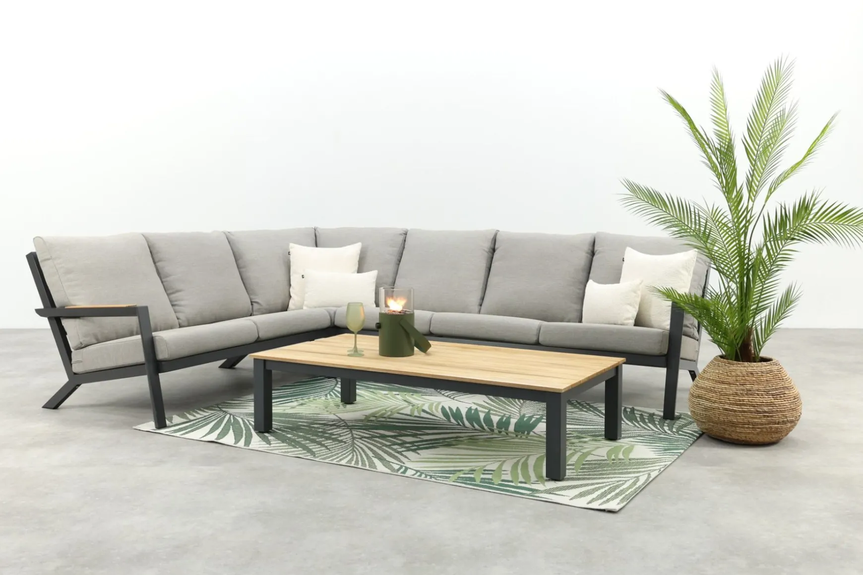 Santos/Mindo 150x75 cm. loungeset - Antraciet/Teak