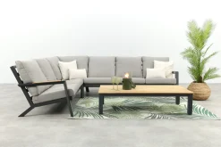 Santos/Mindo 150x75 cm. loungeset - Antraciet/Teak