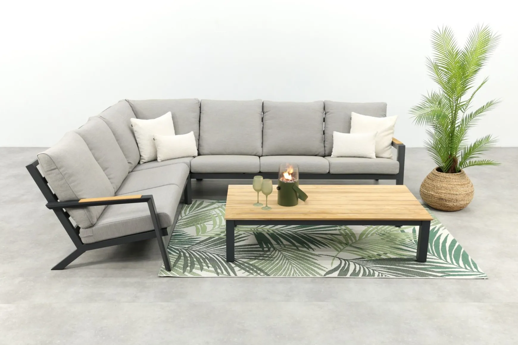 Santos/Mindo 150x75 cm. loungeset - Antraciet/Teak