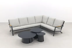 Santos/Velora loungeset met 3-delige tafelset - Antraciet