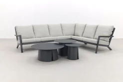 Santos/Velora loungeset met 3-delige tafelset - Antraciet
