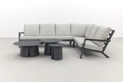Santos/Velora loungeset met 3-delige tafelset - Antraciet