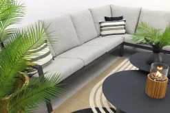 Santos/Velora loungeset met 3-delige tafelset - Antraciet