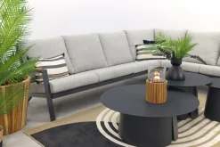 Santos/Velora loungeset met 3-delige tafelset - Antraciet