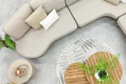 Saranda/Mindo organische loungeset - Latte/Teak