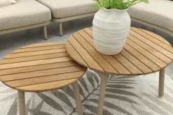 Saranda/Mindo organische loungeset - Latte/Teak