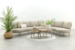Saranda/Mindo organische loungeset - Latte/Teak