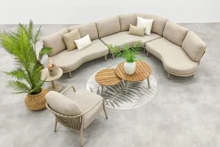 Saranda/Mindo organische loungeset - Latte/Teak